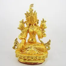 85x50mm gold color plated Brass White Tara
