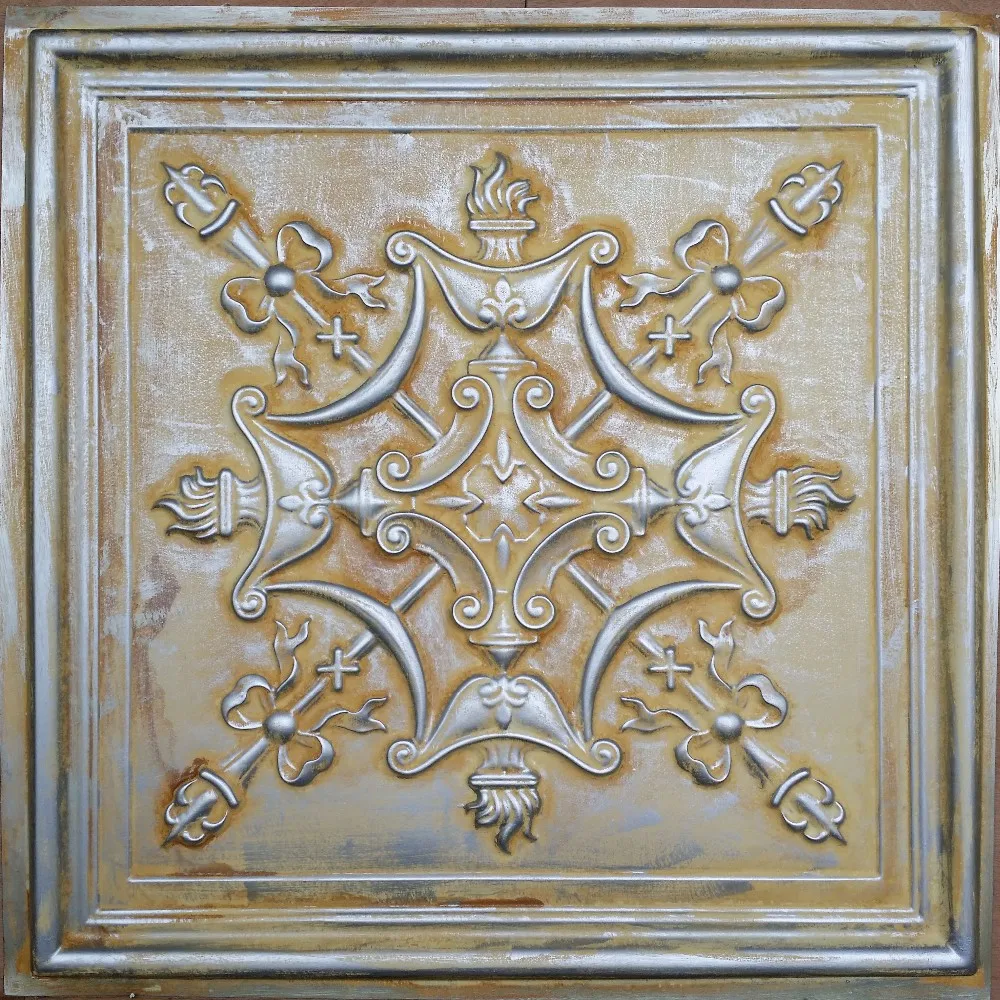 wholesale pl07 faux tin aged silver 3d relief ceiling tile cafe wholesale pl07 faux tin aged silver 3d relief ceiling tile cafe