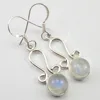 Wholesale 925 silver dangle earring long tail gemstone earring natural rainbow moonstone