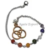 Celtic 7 Chakra Stone Pendulum Chain : Celtic Chakra chain: Agate Export