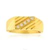0.15 Tcw SI2 Clarity Earth mine Natural White Round Very Good Cut White Diamonds Yellow Gold Men's Ring at Factory Price