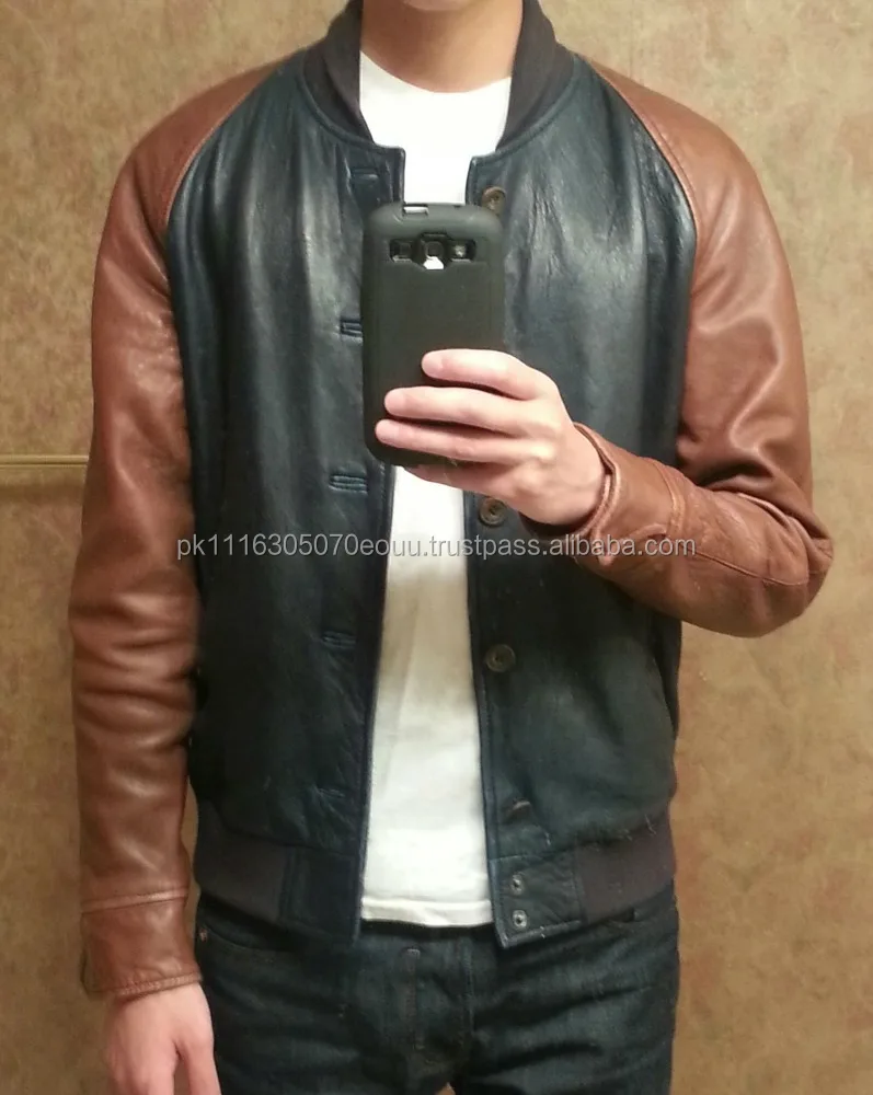 levis leather varsity bomber jacket