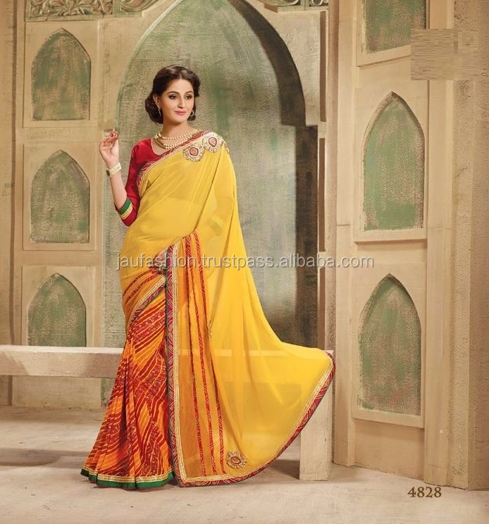 プライムシーグリーンジョーゼットサリー サリーボーダー刺繍デザイン サリー卸売業者インド Buy 刺繍サリーのデザイン 影ボーダーデザイナーサリー ダークグリーンデザイナーサリー Product On Alibaba Com