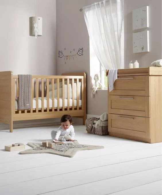 Wooden Crib Cribs Cots Natural Crib And Change Table Wooden Cot Set