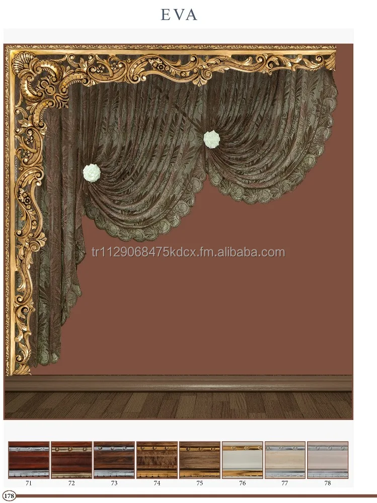 Golden Metal Eva Series Curtain Rod Covers Poles Rods Brackets