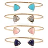 Very Pretty Smart Colourful Multistone Trillion Cut Bezel Set Micron Gold Bracelet Bangle