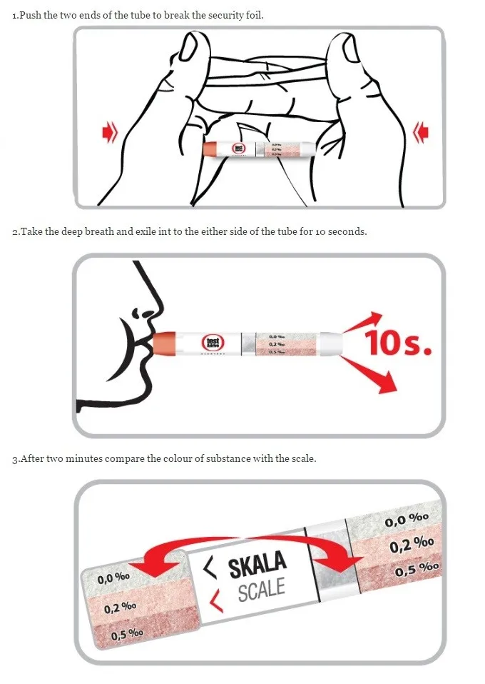 Certified Single Use Disposable Breathalyzer/breath Alcohol Tester/alco
