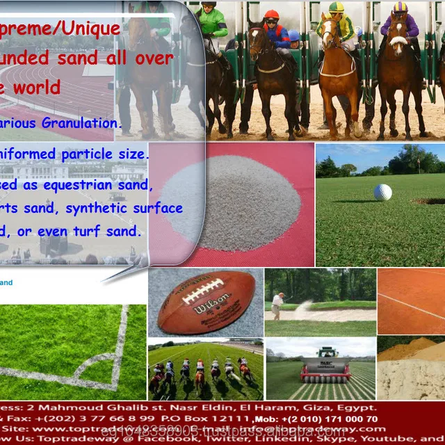 high deposit of silica sand for most of sports
