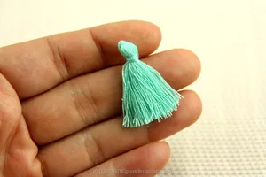 Mini Tassels, 2,5cm Cotton Tassels, Small Tassels, Spring Green Tassel, Handmade Mini Tassels, Mini Cotton Tassels,