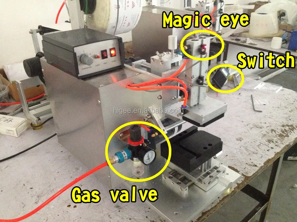 Hg Semi Automatic Label Applicator Pouch Flat Surface Label Applicator