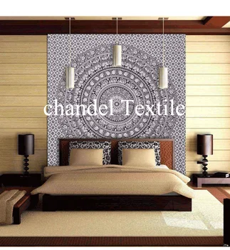 Indiano Mandala Elefante Psichedelico Parete Arazzo Appeso Bianco Nero Mandala Rotonda Balnket Rimessa Laterale Etnico Decorativo Arte Della Parete