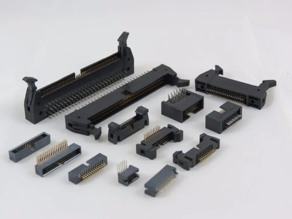 50Pcs 1.27mm 2x5 Pin 10 Pin DIP Male Shrouded PCB Box Header IDC Connector 