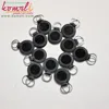 Blank round shape custom genuine leather key chain ring holder