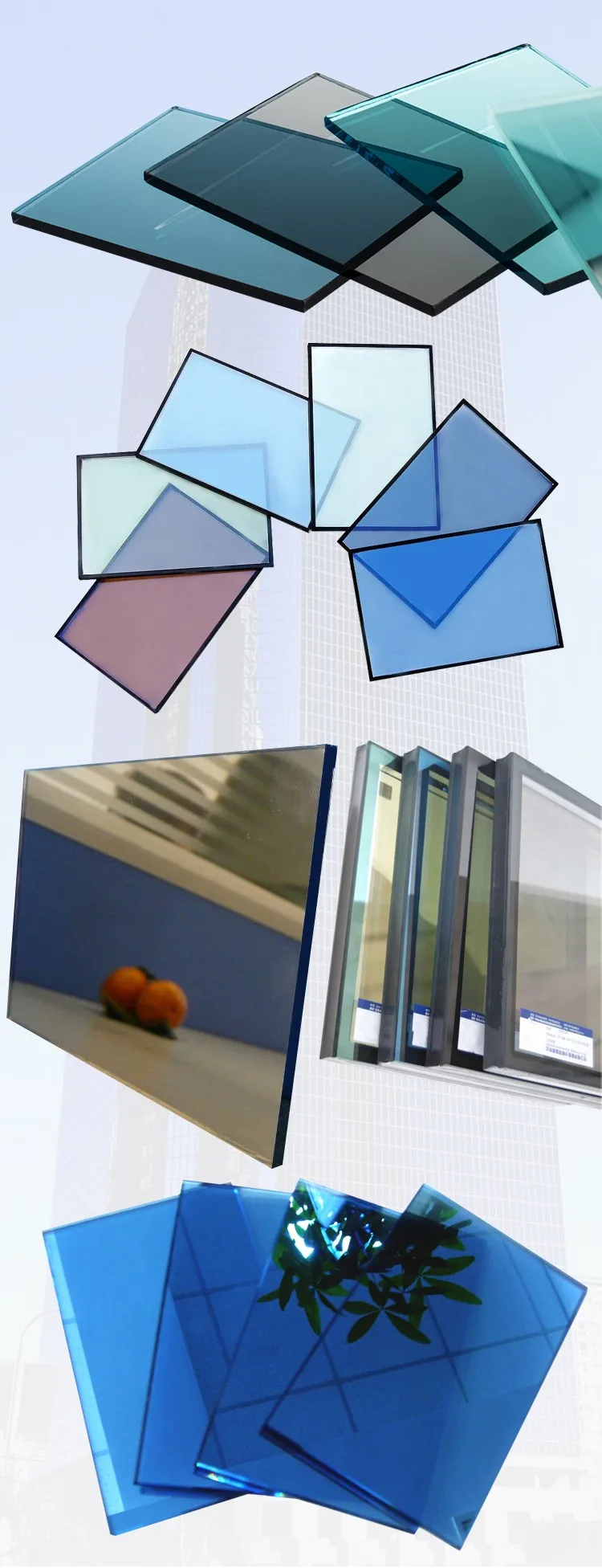 china custom size 5mm 6mm 10mm 8mm thk reflective tempered glass