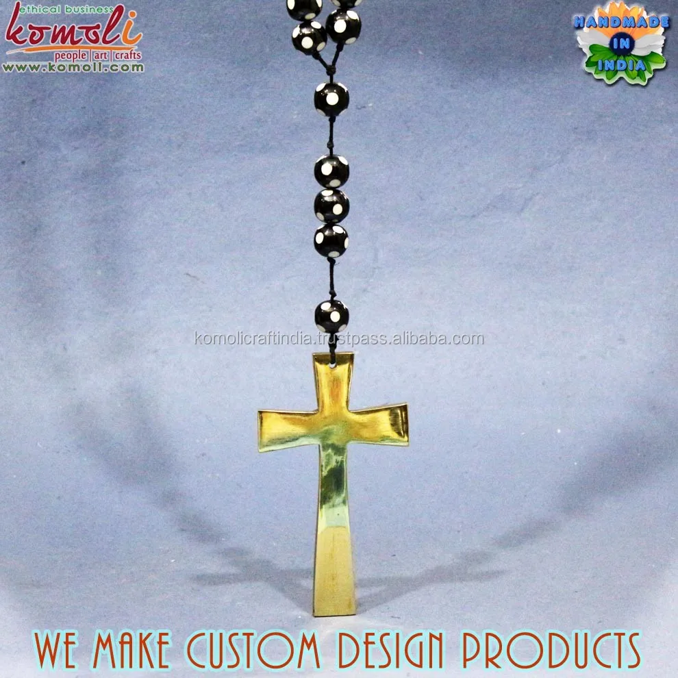 Lulu Cross Rosary - Polka Dot Resin Bead Komoli-20179-BRASS (5).jpg