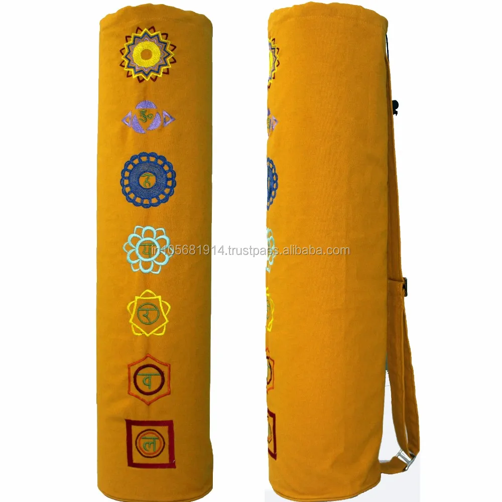 High Quality Seven Chakra Embroidery Canvas Yoga Mat Bag At Wholesale