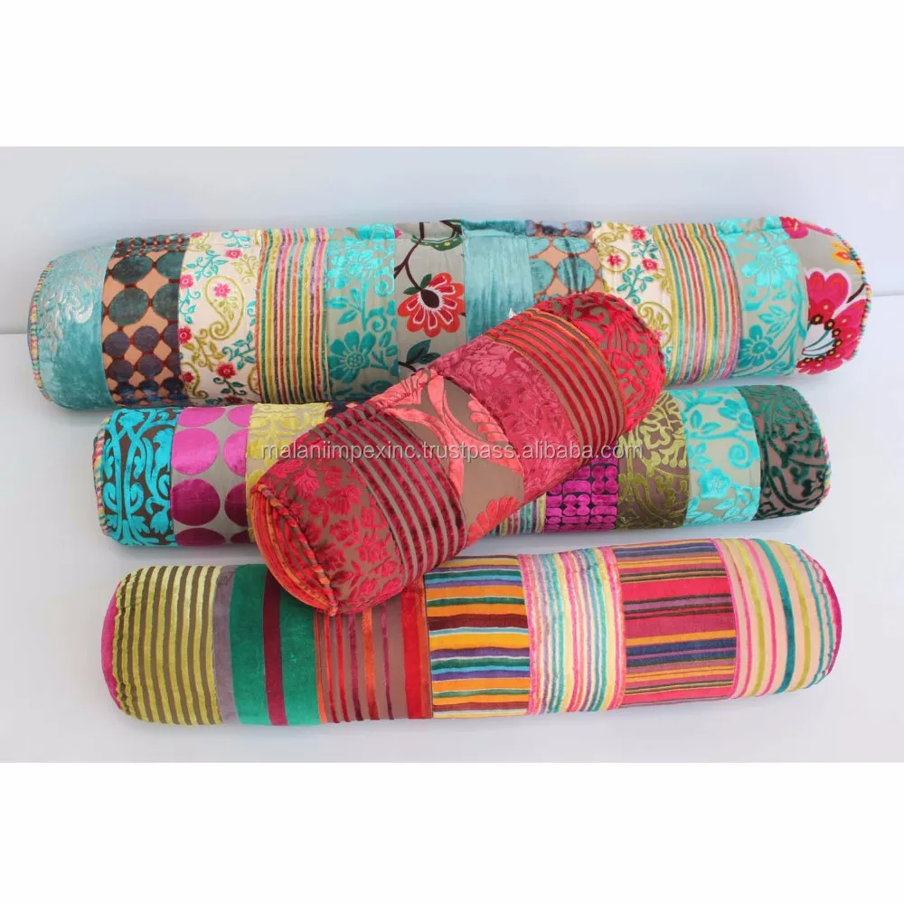 2017 Latest Design Burnout Velvet Bolster Pillow India ...