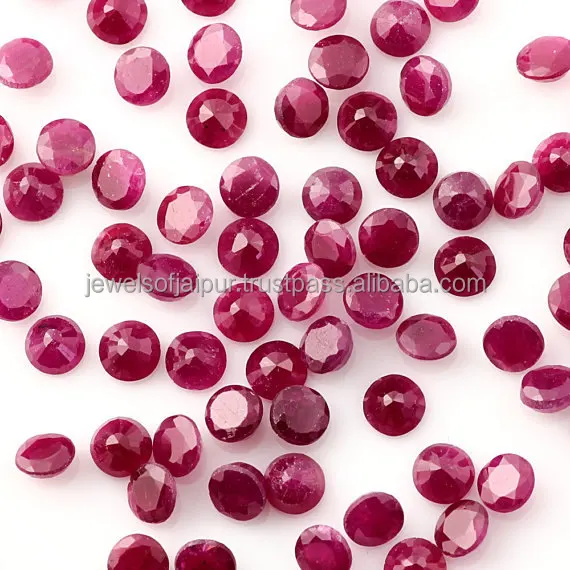 3mm to 10mm Calibrated Size Natural Ruby Faceted Cut Round Red Color Gemstone