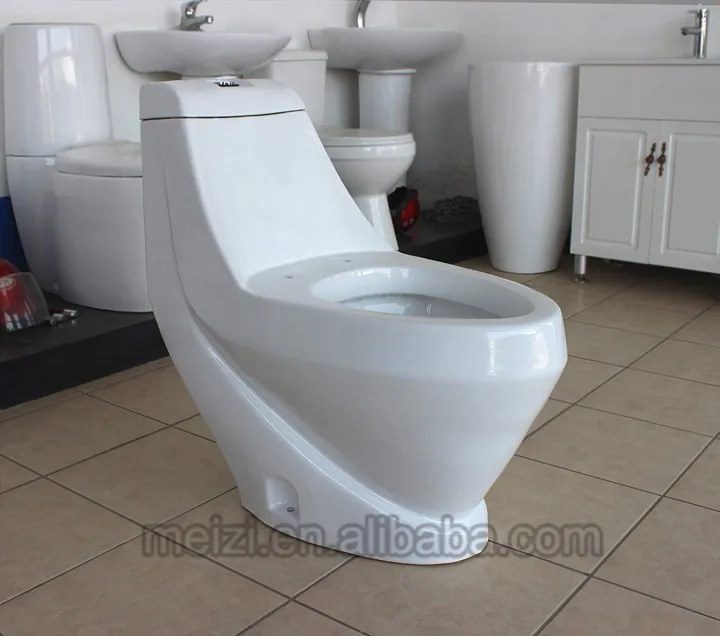 4inch big hole sanitary ceramic one piece bathroom colored toilet bowl