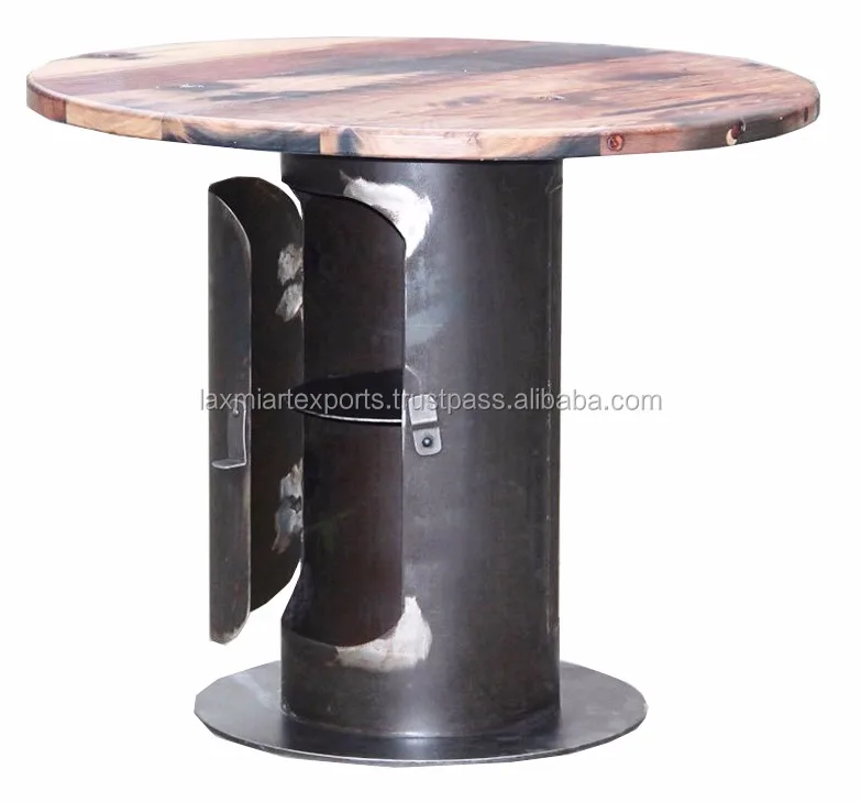 Kitchen Dining Table With Storage Box Iron Base Wooden Top Kitchen Dining Table With Storage Box