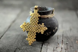 Ethiopian Pendant , Ethiopian Coptic cross , jewelry making pendant supplies