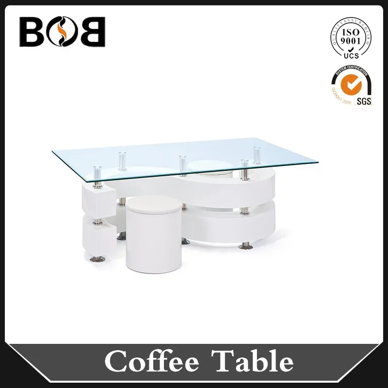 mdf material and stool white color new model coffee table /OEM price dining table set italian