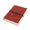 Classy Handmade Brown Leather Sketch Drawing Note Book With Good Luck Stone & Thread Closure
