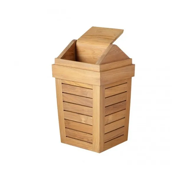Ecofriendly Wooden Waste Basket With Lid Buy Wooden Waste Basket