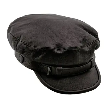 Leather Cap - New Fashion Black Leather Touch Cheap Caps -high Quality ...