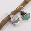 Rose Designer Pretty Earrings 925 Sterling Silver Natural CHALCEDONY Gems Trader