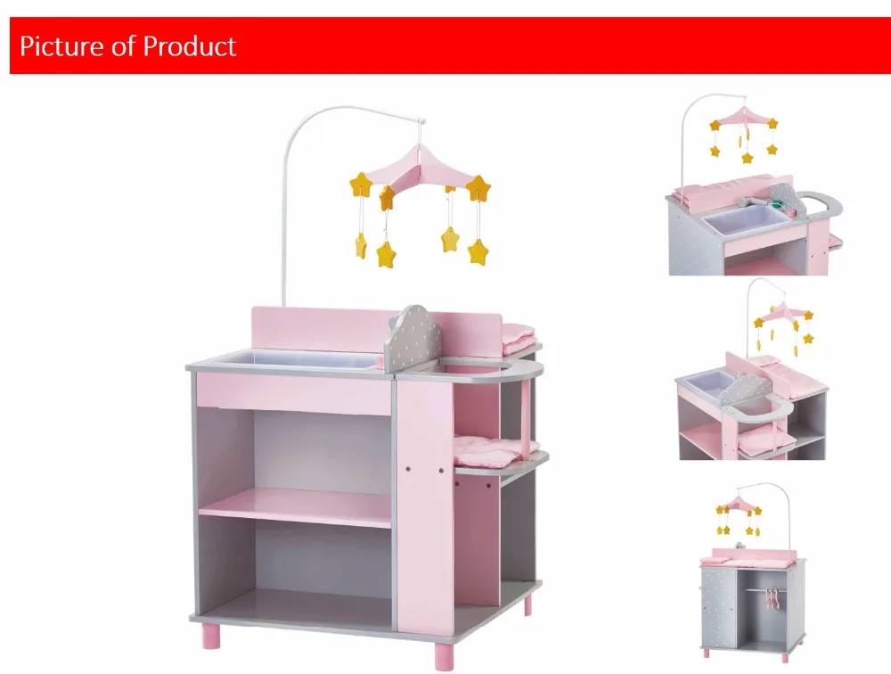 Olivia's Little World Baby Changing Station With Storage (grey Polka