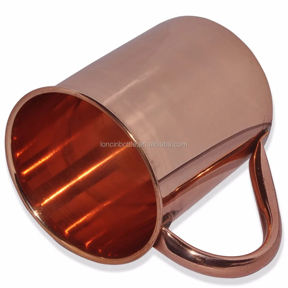 100 Solid Copper Cup,16 Ounces,No Inner Linings,Perfect For Cocktail