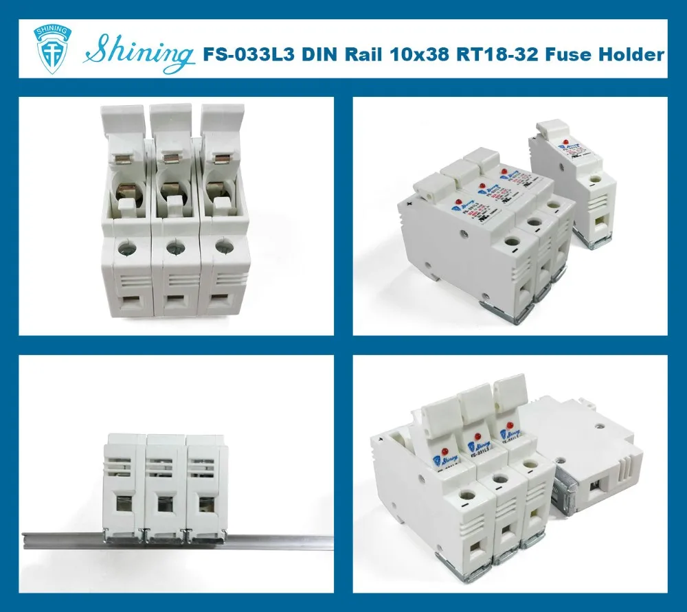 Fs033l3 Din Rail Type With Indicator 3 Pole 32a 600v Ac Dc Fuse Carrier Buy Fuse Carrier,Dc
