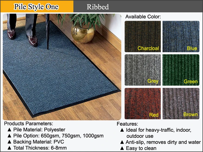Pp Double Stripe Pvc Tri Ribbed Mat For Entrance Black Door Mat Buy