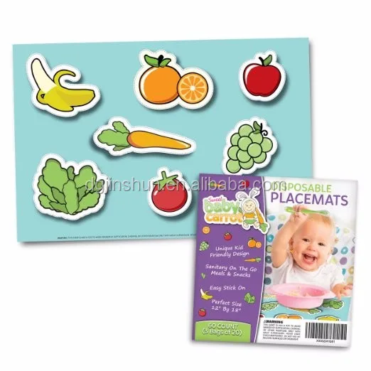 Educational Animal Design Disposable Placemats For Children Table Top Placemats With Adhesive