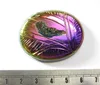 Pink & Golden Titanium Coated Window Druzy Oval Loose Gem Stone