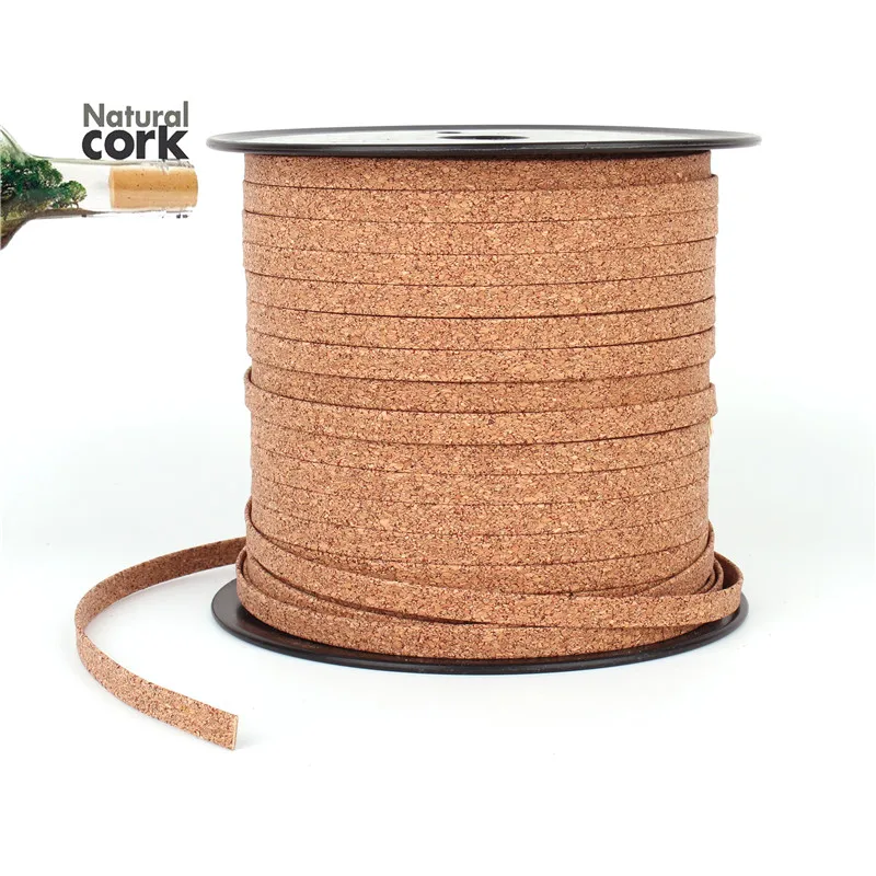 Portuguese Cork 10mm flat dark beige cork cord natural cork leather jewelry supplies Cor-107