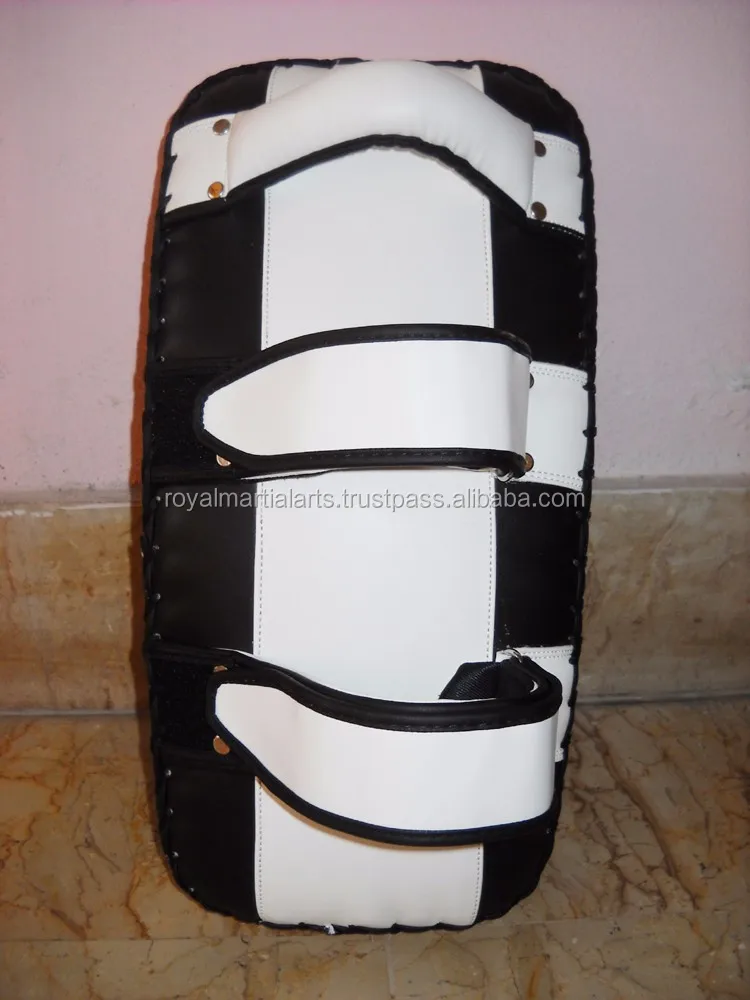 Professional Muay Thai Arm Pad Leather Curved With Solid Handle Grip