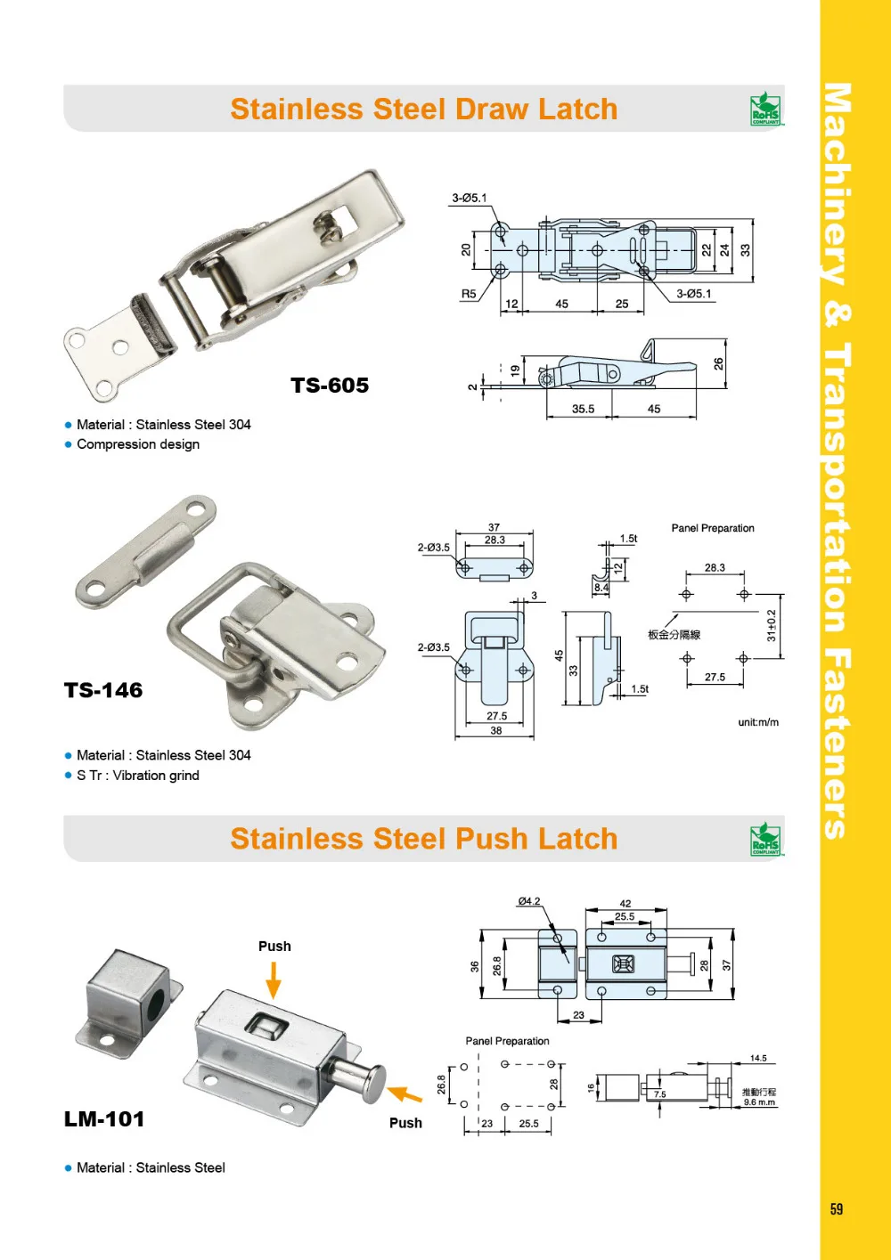 thumbnail image 2 of Southco Stainless Steel Adjustable Cam Over Latch (New Other, Bulk Packaging) 2 of 4