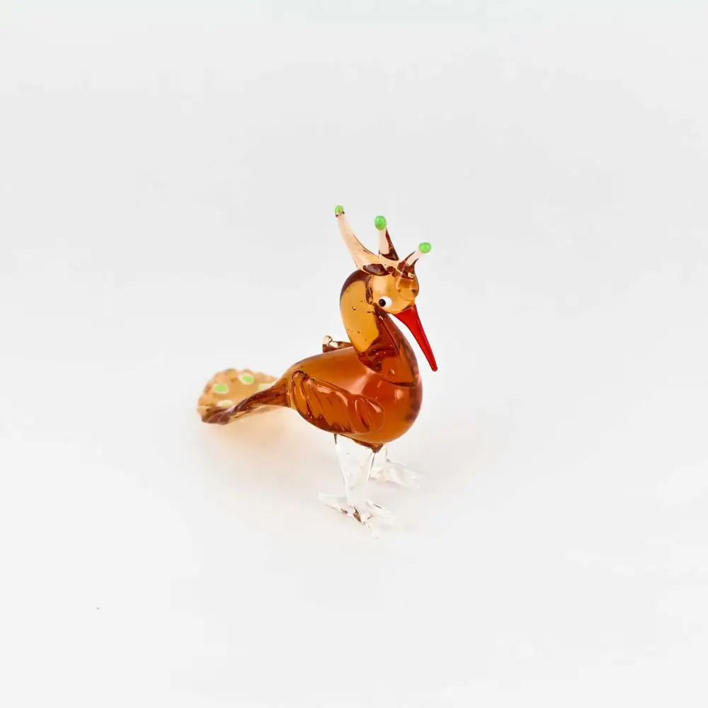 Bird Miniature Glass Animals Collections Amber Glass Owl Wholesale