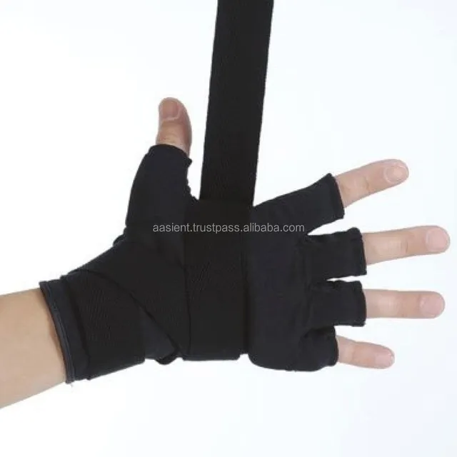 Liwein Bandes Boxe,4 Pcs Boxe Bandage /Élastiqu/é Mains Int/érieur Gants Mitaine pour Muay Thai MMA Sports de Combat 3m Rouge Noir