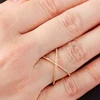 18k Solid Yellow Gold Single Row Pave Diamond Criss Cross Ring Wholesale Yellow Gold Diamond Ring Jewelry Exporter