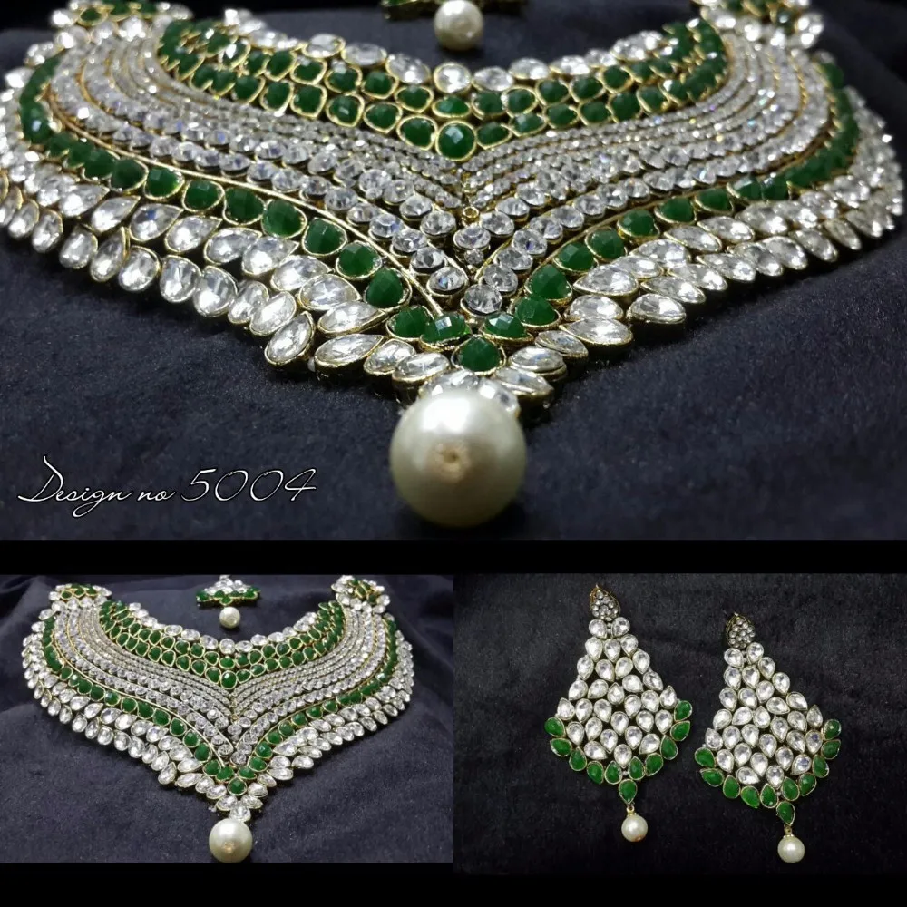 اطقم  المعلم كرسكنديور Indian-wedding-stone-jewelry-Sets