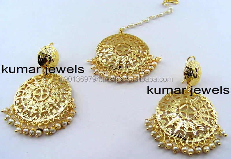 Ethnic Gold Plated Earrings Maang Tikka Indian Ethnic Gold Plated Earrings Maang Tikka Indian Bridal Fashion Jewelry Product On Alibaba