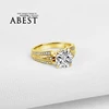 2.0CT Big Round Center Stone 10K Gold Yellow Ring Sona Simulated Diamond Jewelry Ring New Wedding Engagement Ring