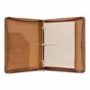 A-5 size Brown leather ring binder folder with 3 rings