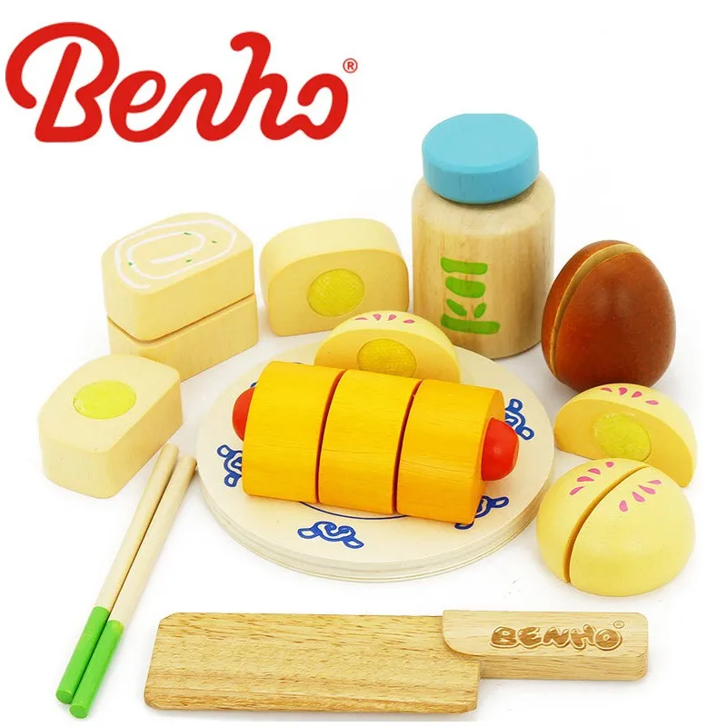 Children Toys Wooden Pretend Chinese Food Set Educational Wooden Baby