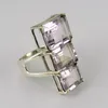 Pure Joy Created Purple Amethyst 925 Sterling Silver Ring, Silver Jewelry, Gemstone Silver Jewelry