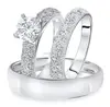 latest designs jewelry Of Bride & Groom Trio Ring Set