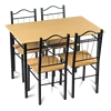 Metal cheap modern dining set table and four chairs Carmen 20009 Beech Maple colours